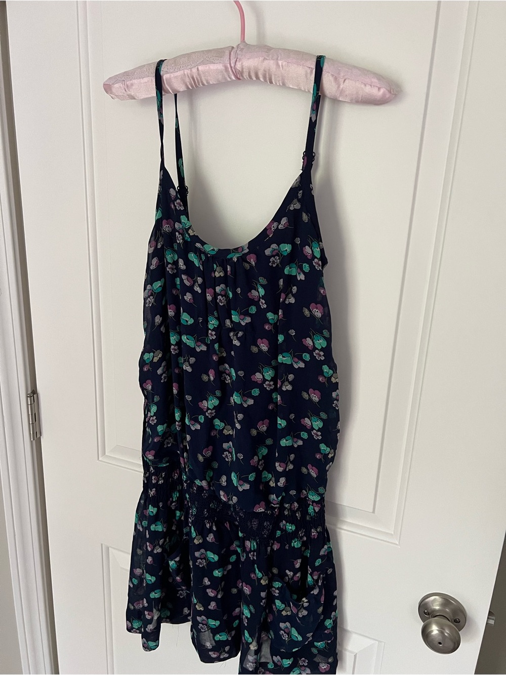 American Eagle Outfitters Navy Floral Spaghetti Strap Dress